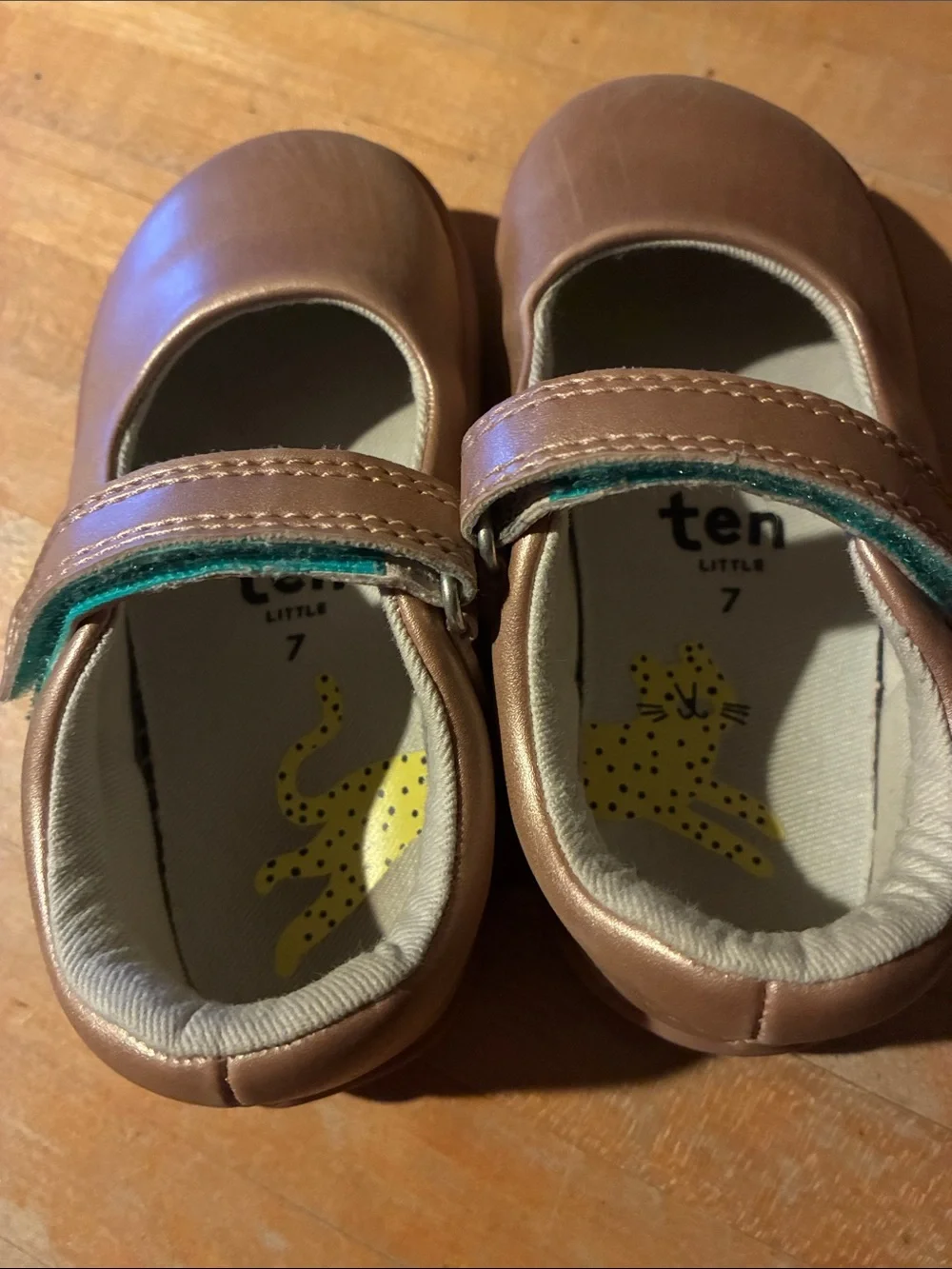Ten Little Girls' Metallic Rose Mary Jane Shoes - Size 7